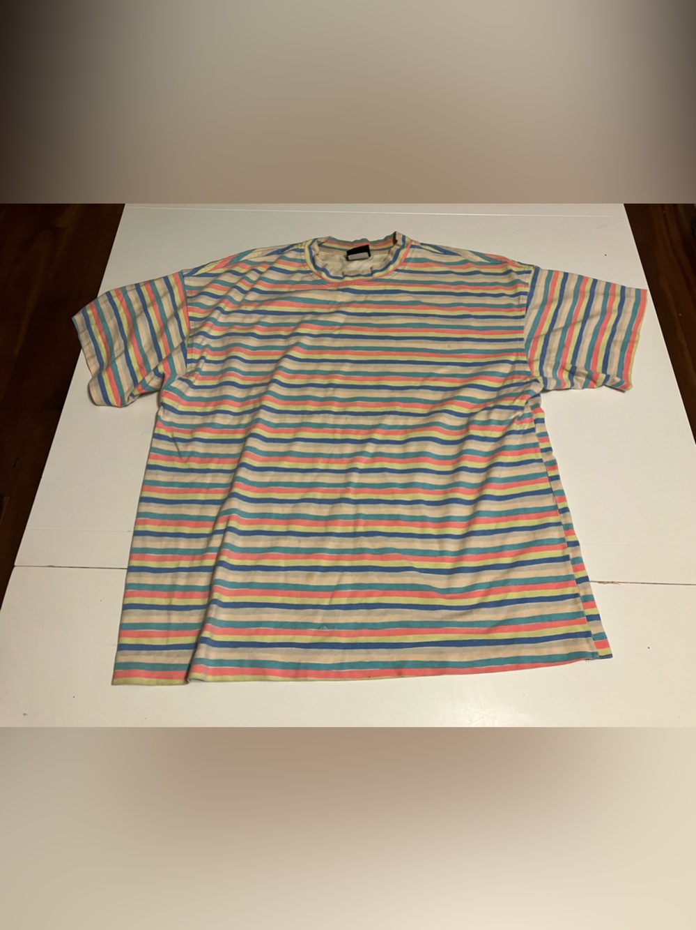 Men's Pastel Multi-Stripe Crew Neck T-Shirt
